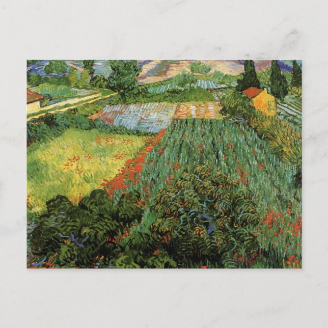 Fält med vallmo av Vincent van Gogh Vykort (Framsida)