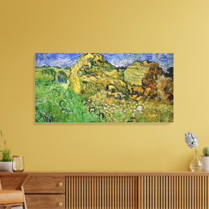 Fält med vete-stackar av Vincent van Gogh Canvastryck
