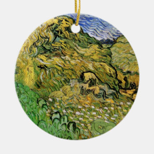 Fält med vete-stackar av Vincent van Gogh Julgransprydnad Keramik
