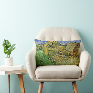 Fält med vete-stackar av Vincent van Gogh Lumbarkudde