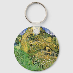 Fält med vete-stackar av Vincent van Gogh Nyckelring