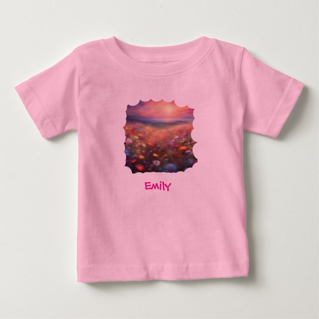 Fält med vilda blommor Patels färger T Shirt (Framsida)