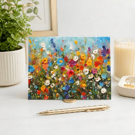 Fält med vildblommor vykort
