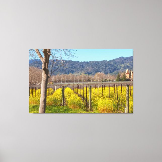 Fält Mustard i Vineyard Canvastryck (Framsida)