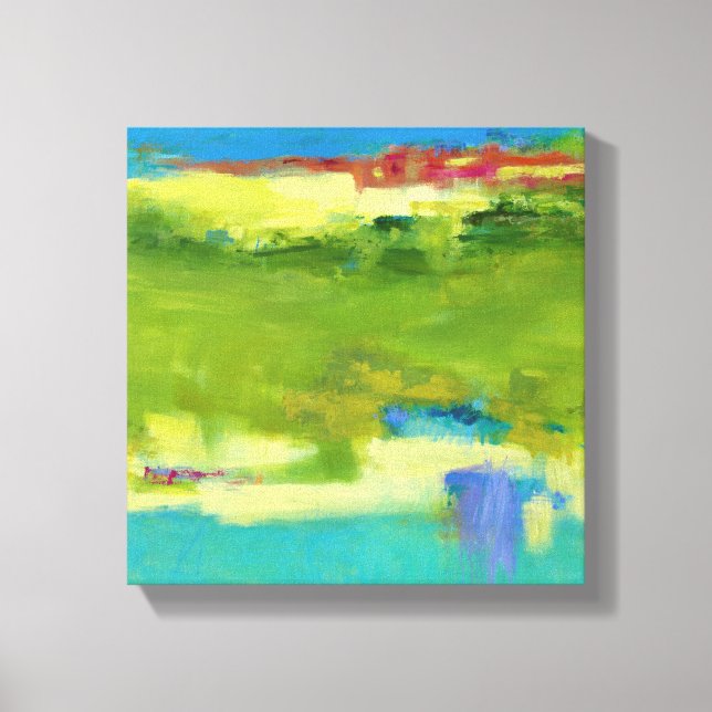 Fält Notes - Abstraktens Grönt Art Canvastryck (Framsida)