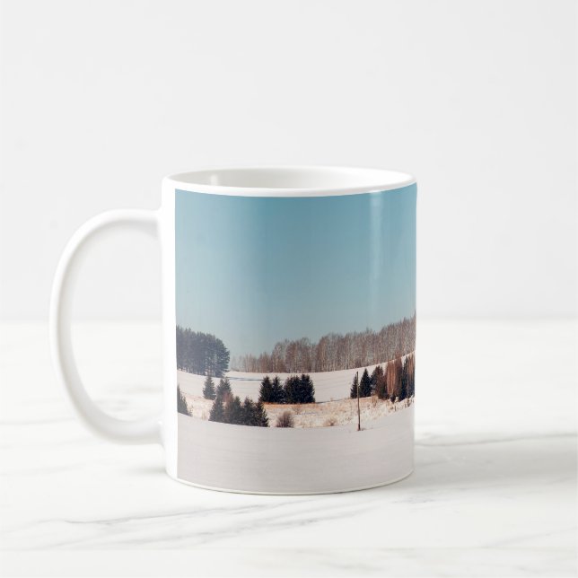 Fält och skogarna i centrala Ryssland. Kaffemugg (Vänster)