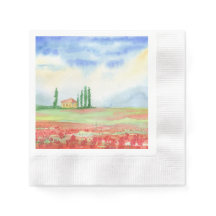 Fält om vallmo i Toscana