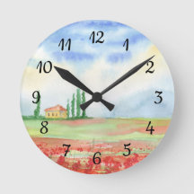 Fält om vallmo i Toscana