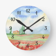 Fält om vallmo i Toscana