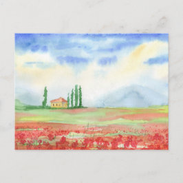 Fält om vallmo i Toscana Vykort