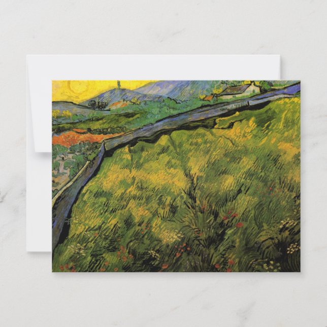 Fält om Vår vete, Soluppgång av Vincent van Gogh (Framsida)