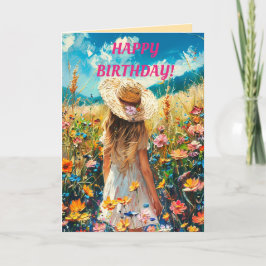 FÄLT PÅ FLOMMKORT FÖR BIRTHDAY TACK KORT