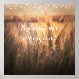 Fält Poster av Wheat Rustic Bröllop Banner