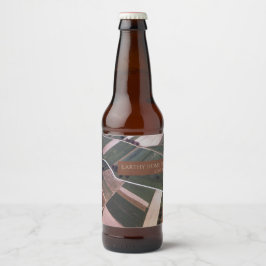 Fält Quiled Ligcape Grönt Earthy Aerial Shot Ölflaska Etikett