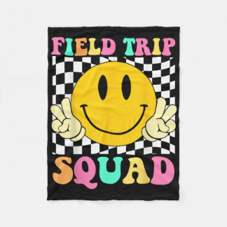 Fält Resa Squad Groovy Fält Day Hippie Smile Fac Fleecefilt