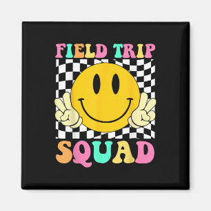 Fält Resa Squad Groovy Fält Day Hippie Smile Fac Magnet