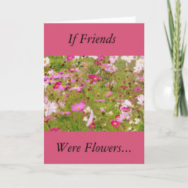 Fält Rosa Flowers Vänskap Kort