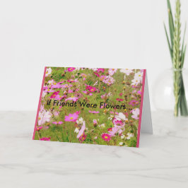 Fält Rosa Flowers Vänskap Kort