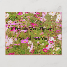 Fält Rosa Flowers Vänskap Vykort