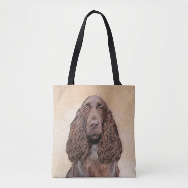 Fält Spaniel-målning - Söt originell hundkonst Tygkasse (Framsida)