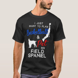 Fält Spansk Funny Basketball Hundägare Julafton T Shirt