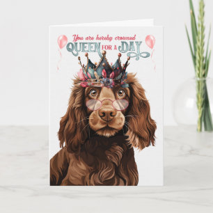 Fält Spansk Hund Queen Funny Birthday Kort