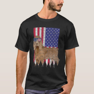 Fält Spansk patriotisk Hund USA Pride American Fla T Shirt
