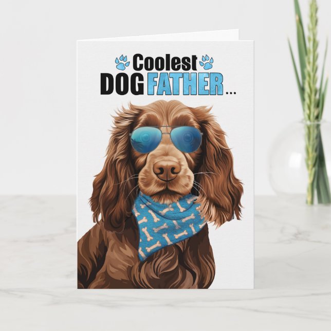 Fält Spanska Hund Coolest Pappa Fars dag Helgkort (Framsida)