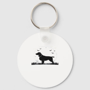 Fält Spanska Hund � Halloween Måne Silhouette Clas Nyckelring