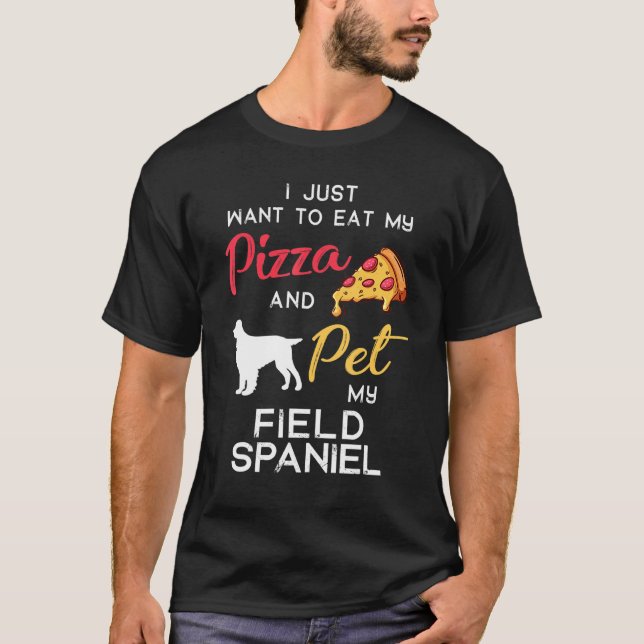 Fält Spanska Hund Pizza Owner Juldagen T Shirt (Framsida)