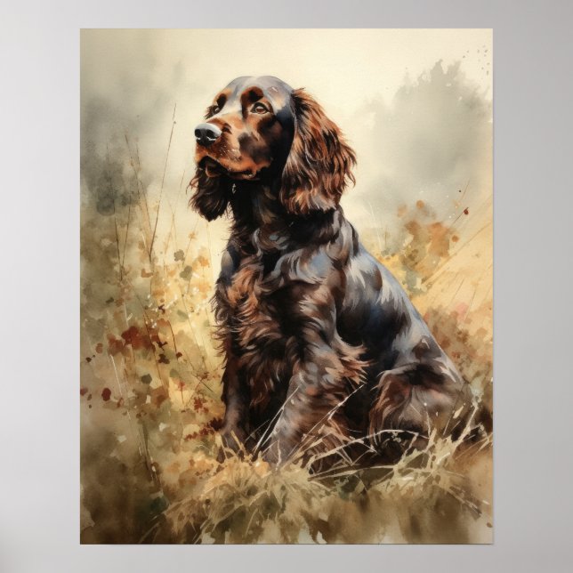 Fält Spanska Hund Print Poster (Framsidan)