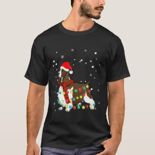 Fält Spanska Hund Santa Hat jul Hund Light Tr T Shirt