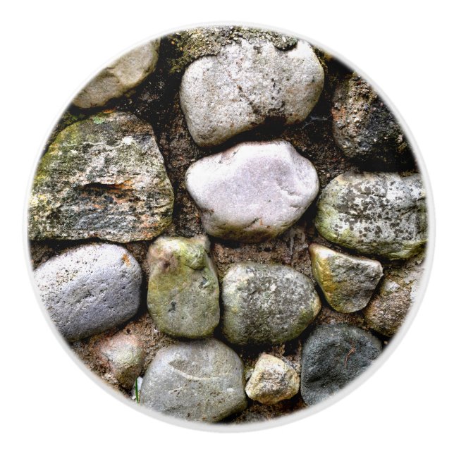 Fält Stone, sten, nödrad sten, roststen Knopp (Framsidan)