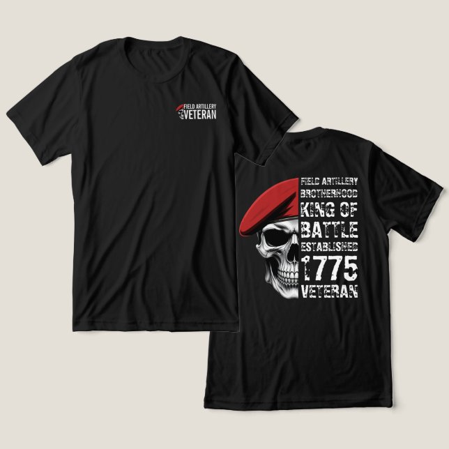 Fältartilleri Brödraskap Veteran T Shirt (Design fram och bak)