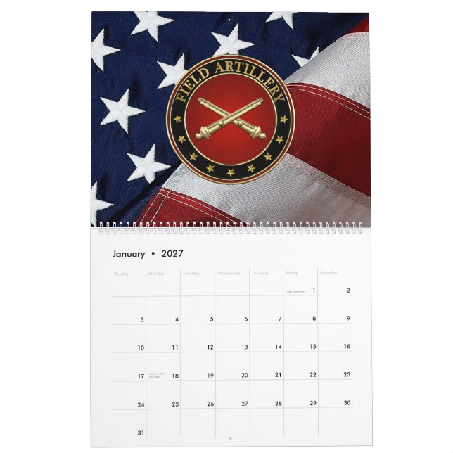 Fältartilleri-grenens insignier specialutgåva kalender (Jan 2027)