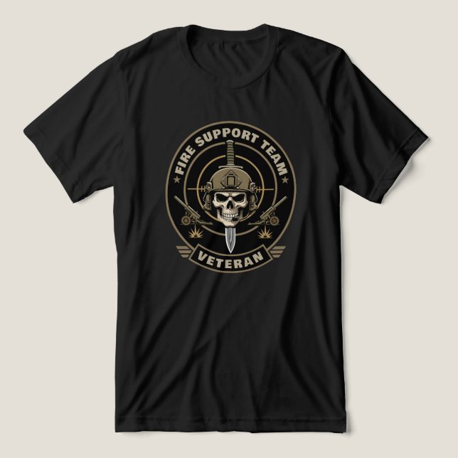 Fältartilleri Veteran Fire Support Döskalle T Shirt (Design Framsida)