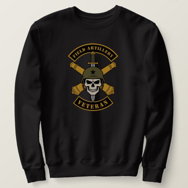 Fältartilleri Veteran Lång Ärmad Tröja (Design framsida)