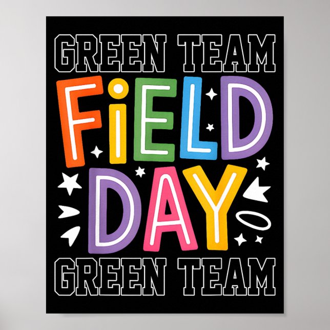 Fältdagen Grön Lagfärg Låt spelen börja Poster (Framsidan)