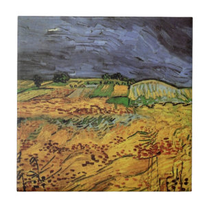 Fälten av Vincent van Gogh Kakelplatta