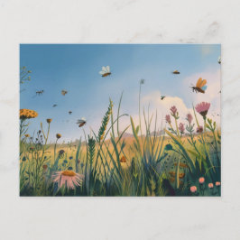 Fältet surrar Målning Postkort Vykort