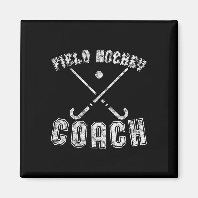 Fälthockeytränare presenter Distressed Fälthockey  Magnet (Framsidan)