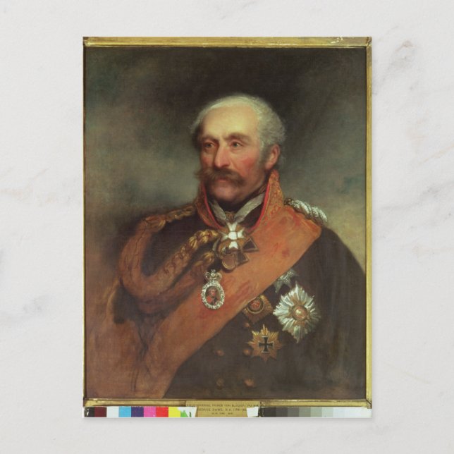 Fältmarskalk Prins Von Blucher c.1816 Vykort (Framsida)
