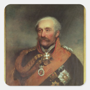 FältmarskalkPrince Von Blucher c.1816 Fyrkantigt Klistermärke