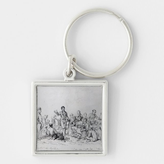 Fältpreacheren, 1837 fyrkantig silverfärgad nyckelring (Framsidan)
