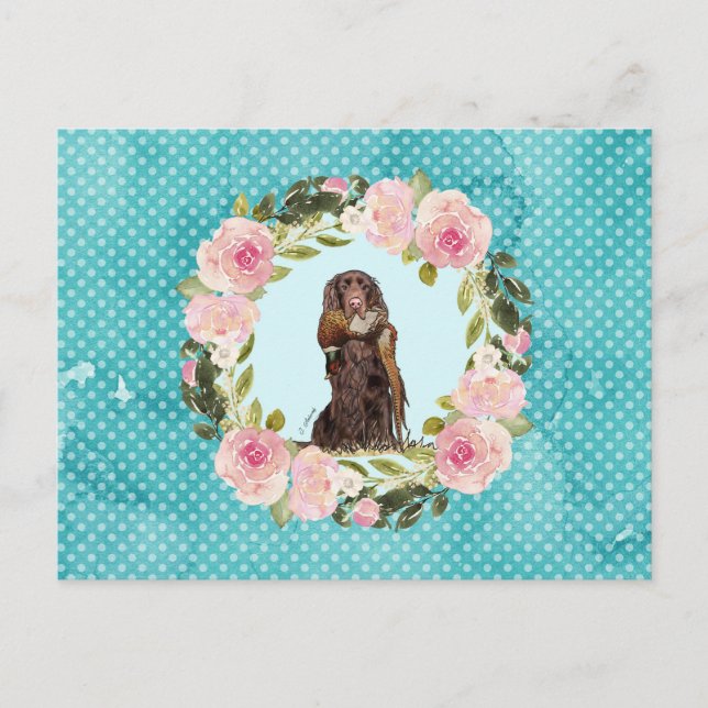 Fältspaniel Fasanmönster Vykort (Framsida)