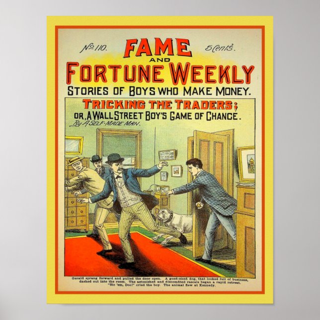 Fame and Fortune Weekly 1907 Dime Novel Poster (Framsidan)