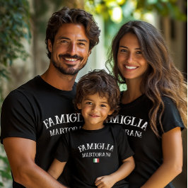 Famiglia Italian Family Personalized Reunion Black T Shirt