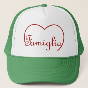 Famiglia Italilia Family hjärta Red Keps