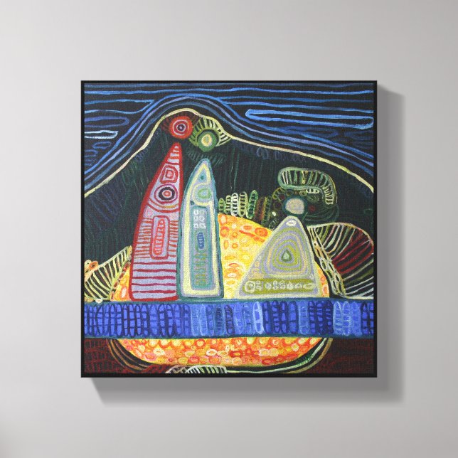 Familia Asbtract Painting Wall Art Canvastryck (Framsida)