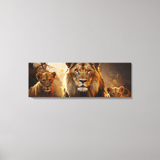 Familia de leones canvastryck